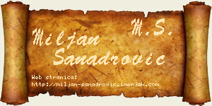 Miljan Sanadrović vizit kartica